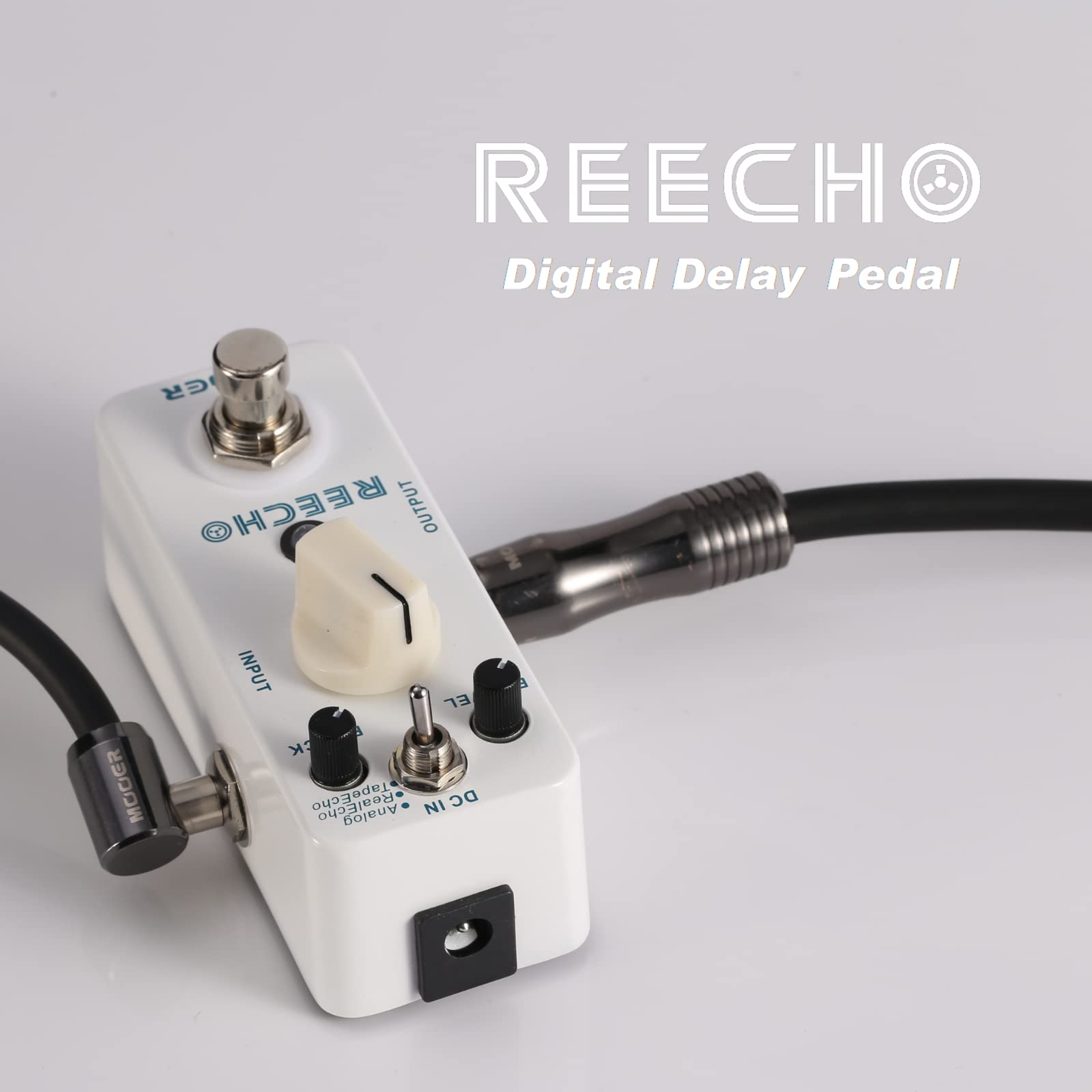MOOER Reecho Delay Guitar Delay Effects Pedal with 3 Modes, Analog, Real Echo, Tape Echo, Vintage Tap Echo Machine